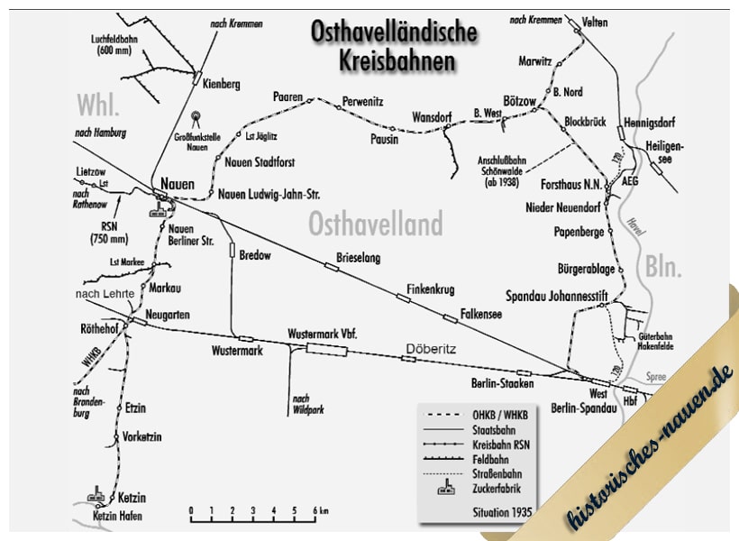 Fahrplan Osthavelländische Kreisbahnen 1935