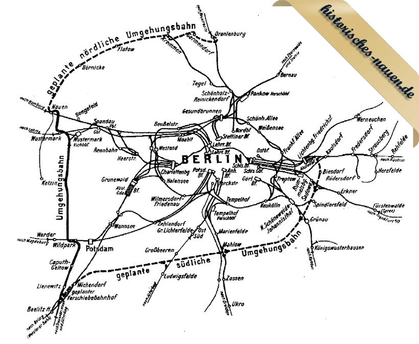 Karte Umgehungsbahn Giese 1912