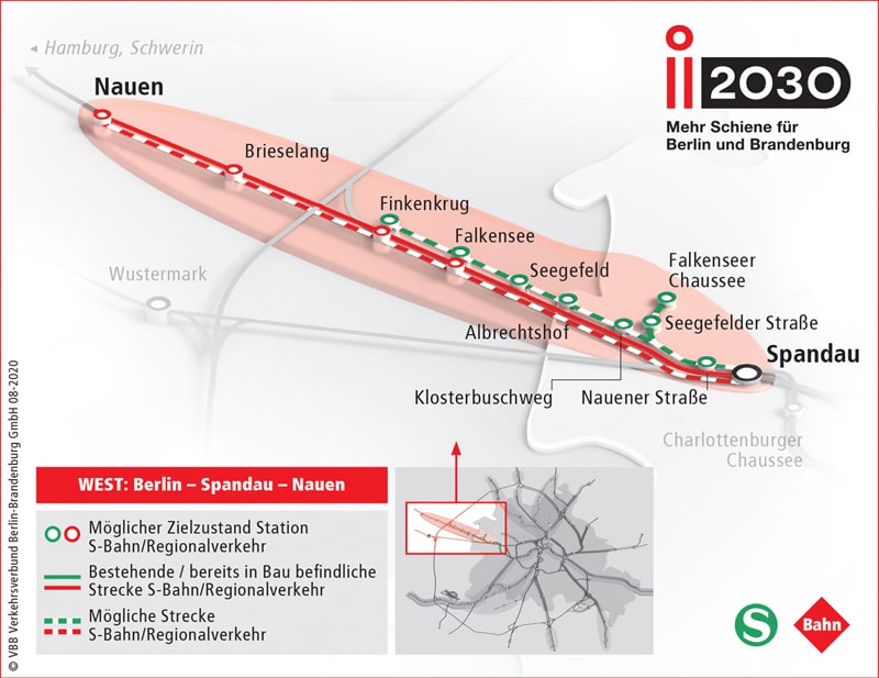 Schienenausbauprojekt i2030 bis Nauen
